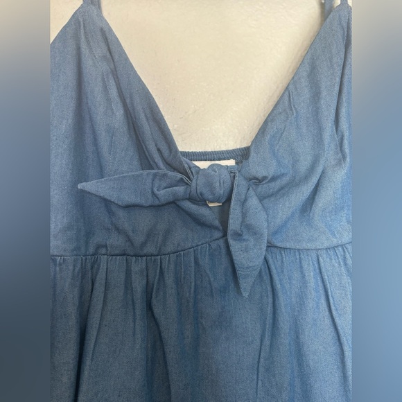 Francesca’s Denim Bow Tank Top - Picture 3 of 7